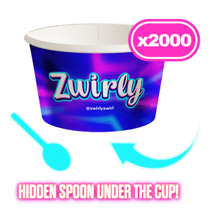 2000x Zwirly Cups with Hidden Spoon